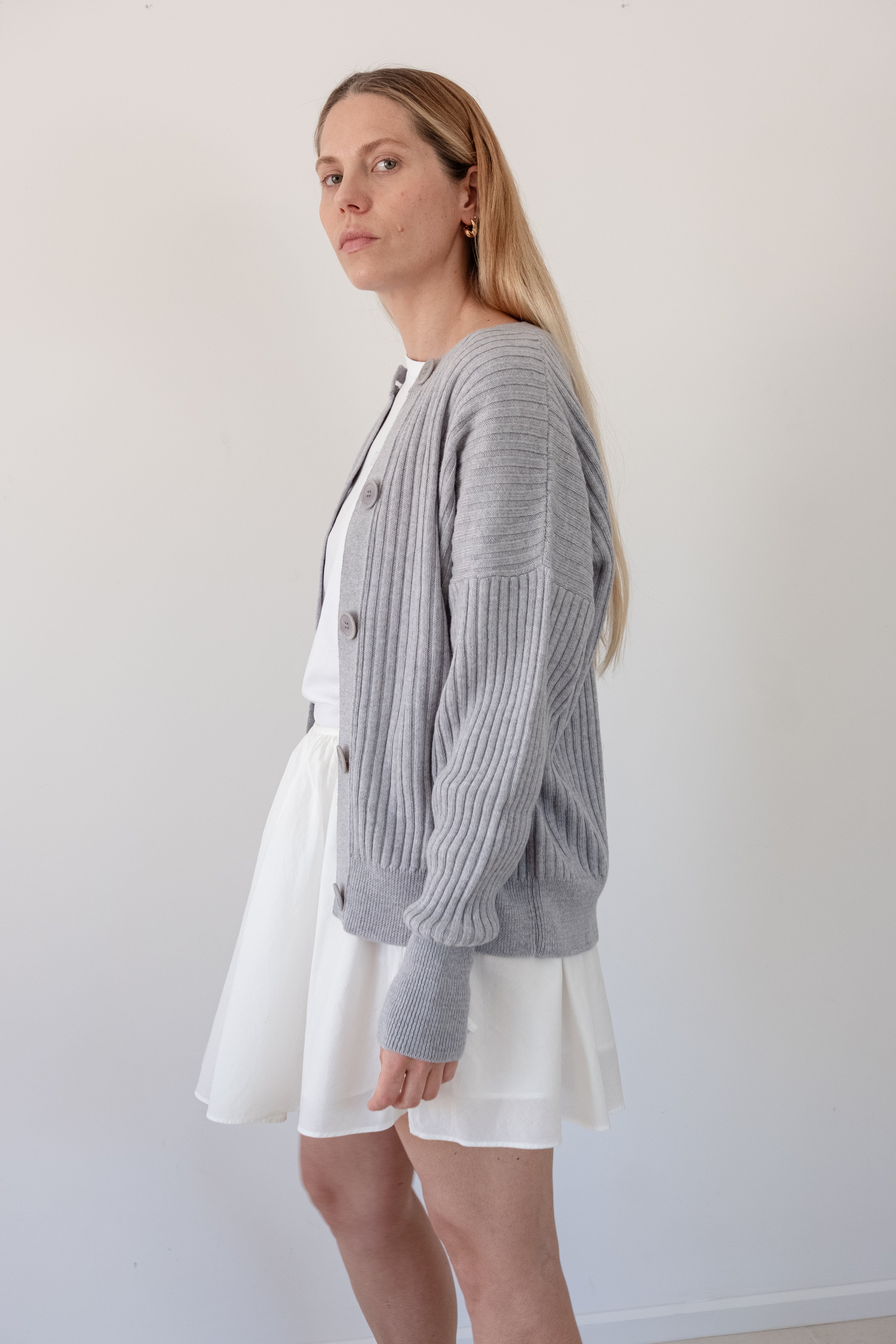Copenhagen Cashwool Cardigan (Light Grey)
