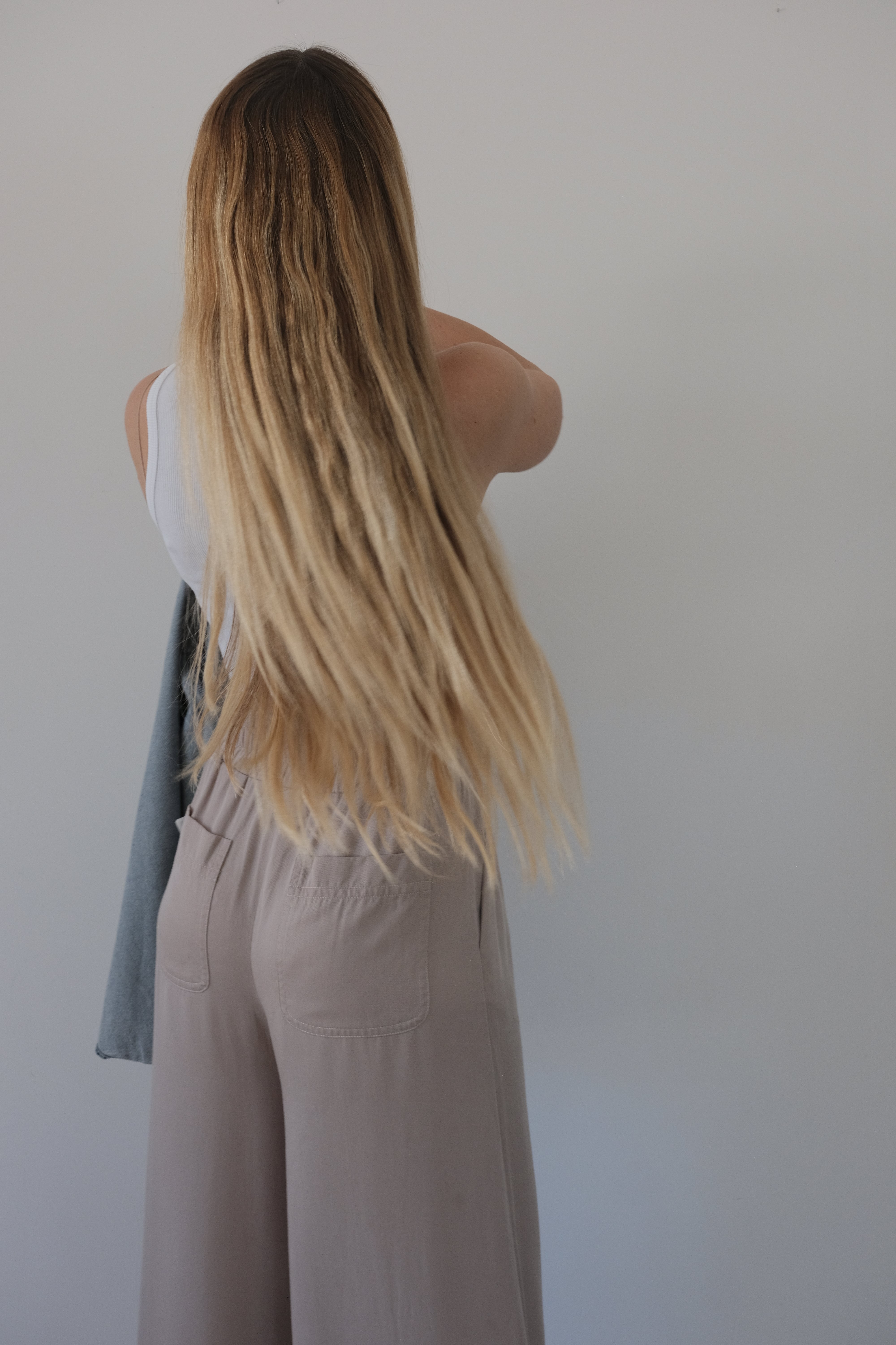 Madrid Wide Leg Tencel Trousers (Sand)