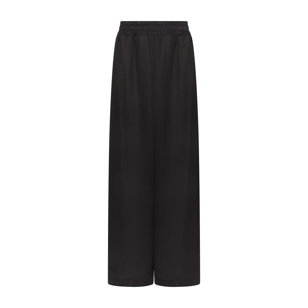 Madrid Wide Leg Tencel Trousers (Black Matte)