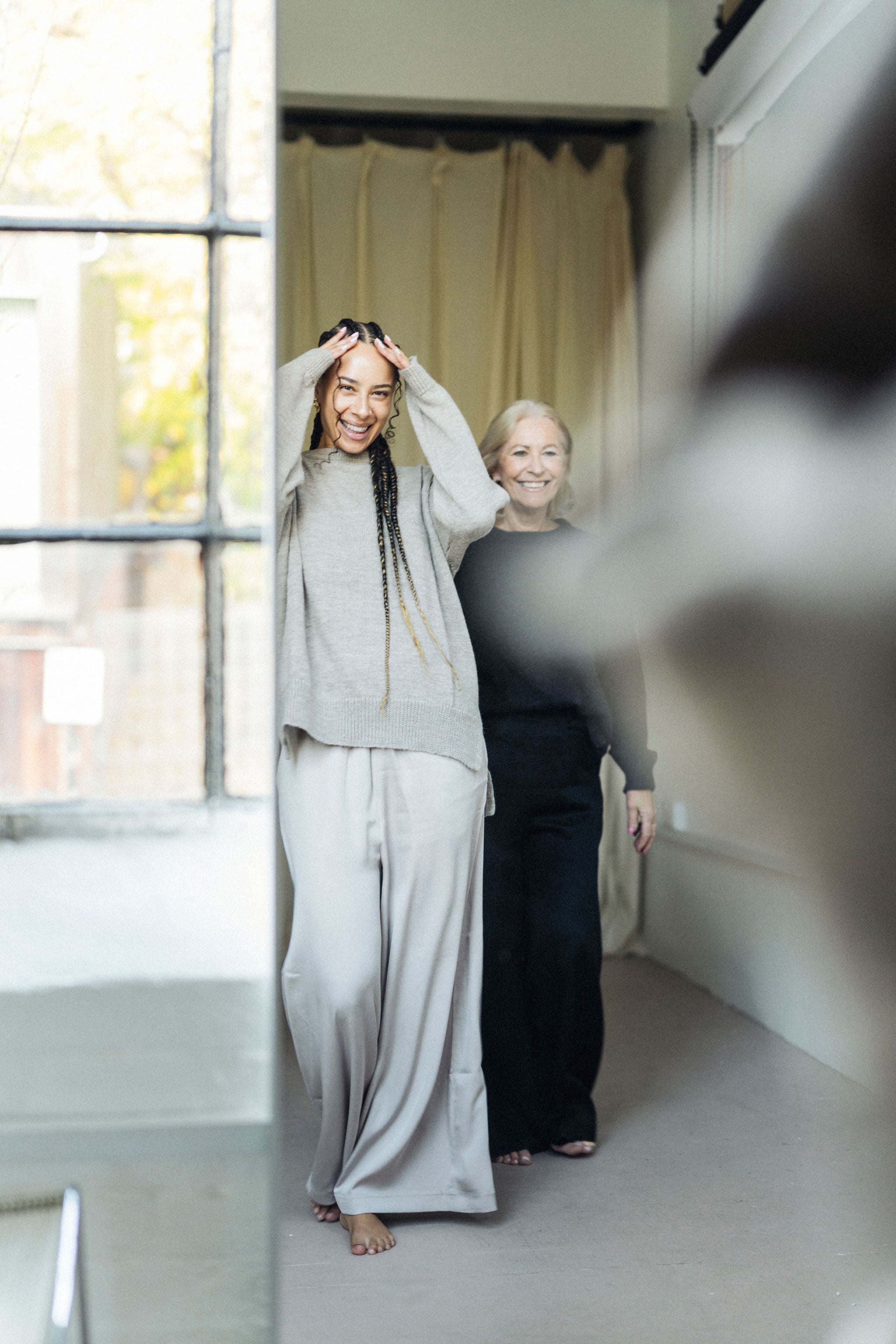 Madrid Wide Leg Tencel Trousers (Sand)