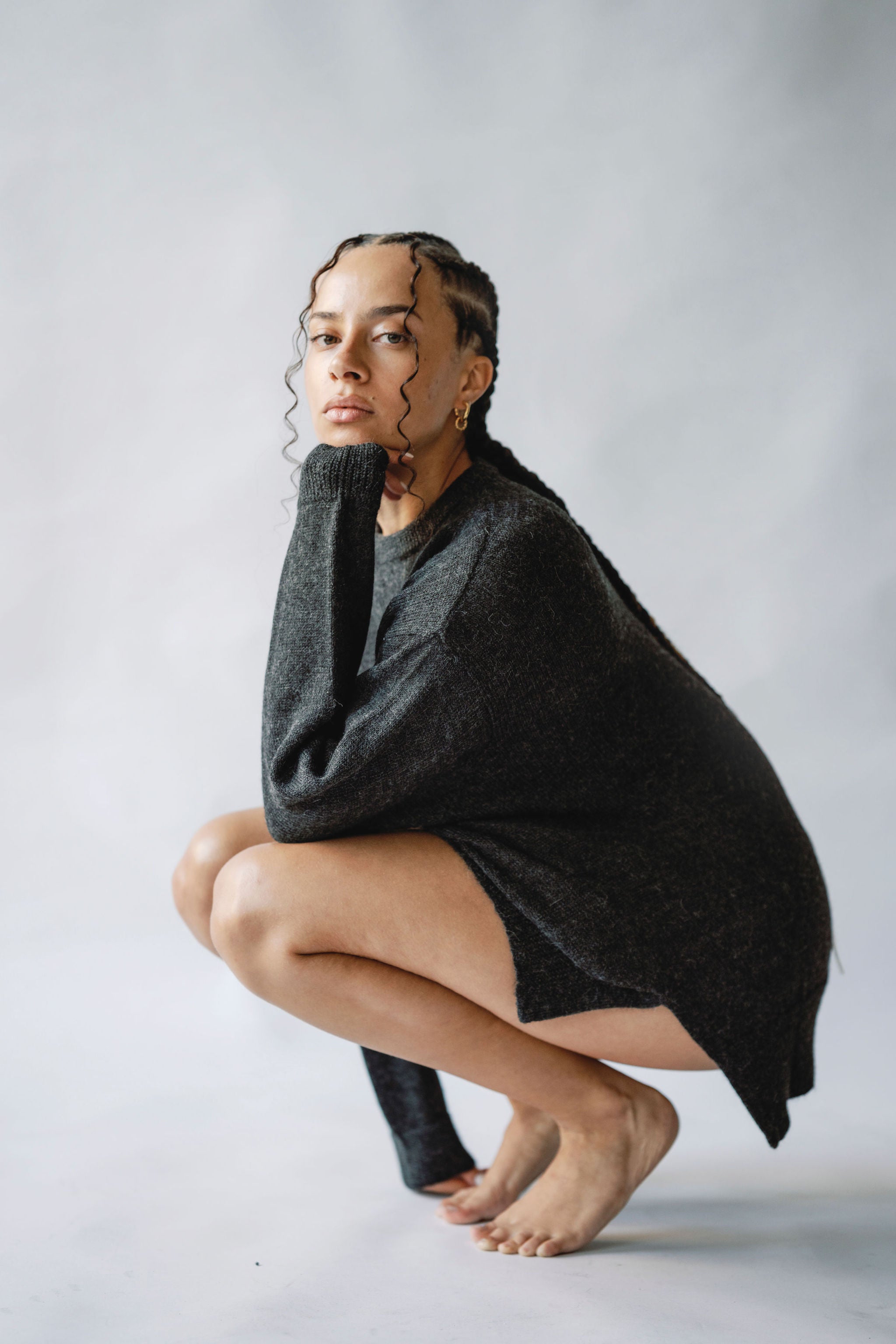 Stockholm Baby Alpaca Wool Jumper (Charcoal)