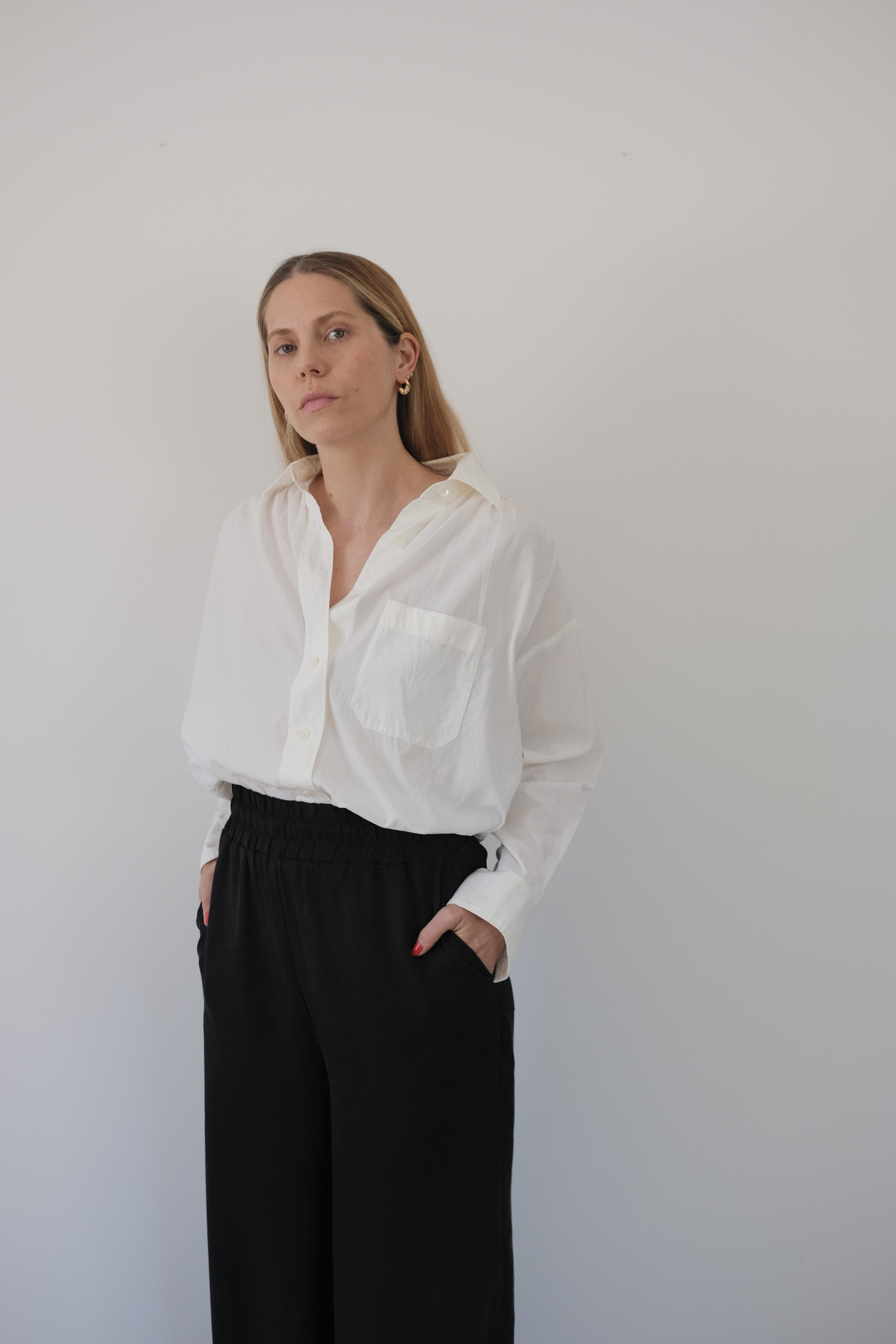 Madrid Wide Leg Tencel Trousers (Black Silky)