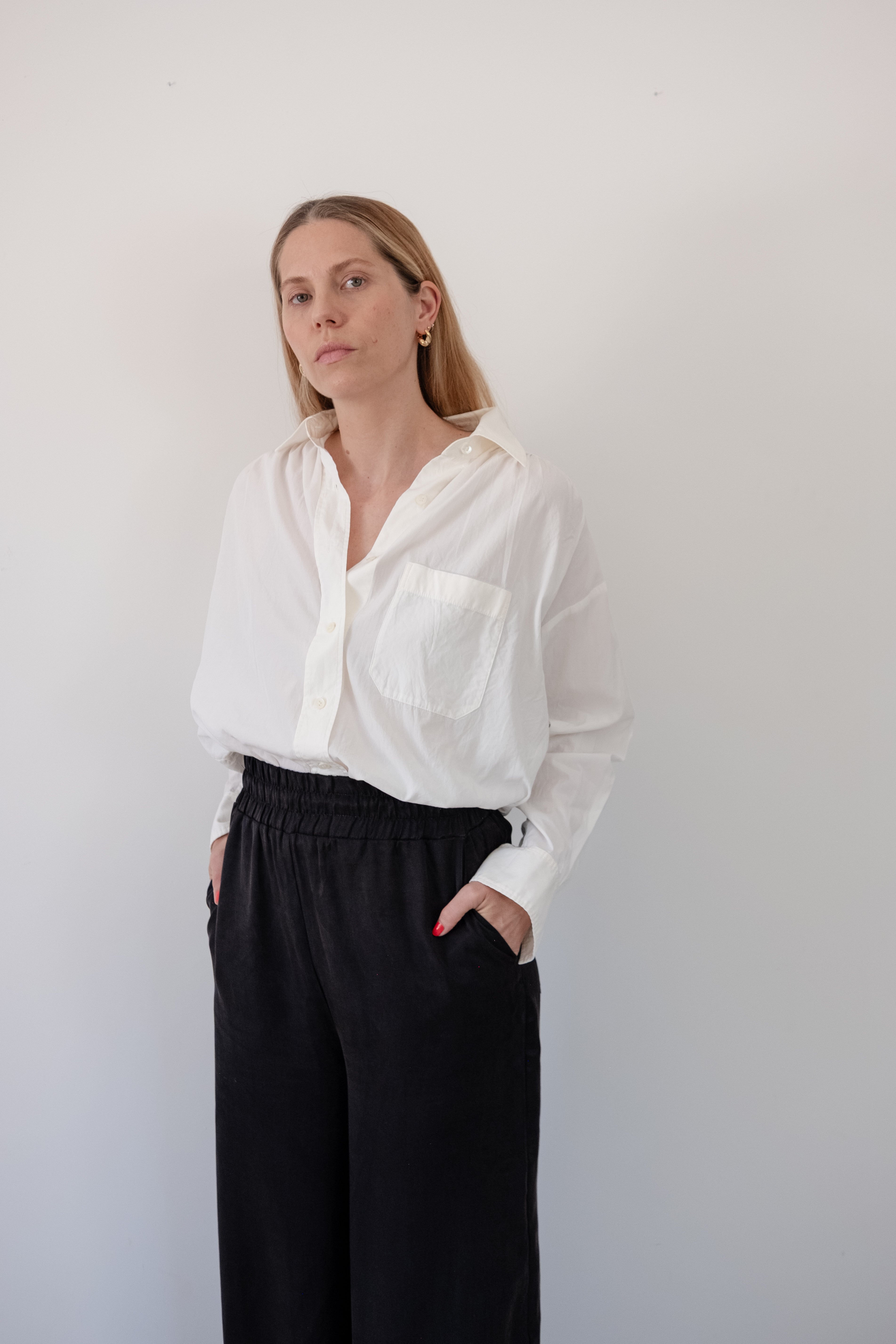 Madrid Wide Leg Tencel Trousers (Black Silky)