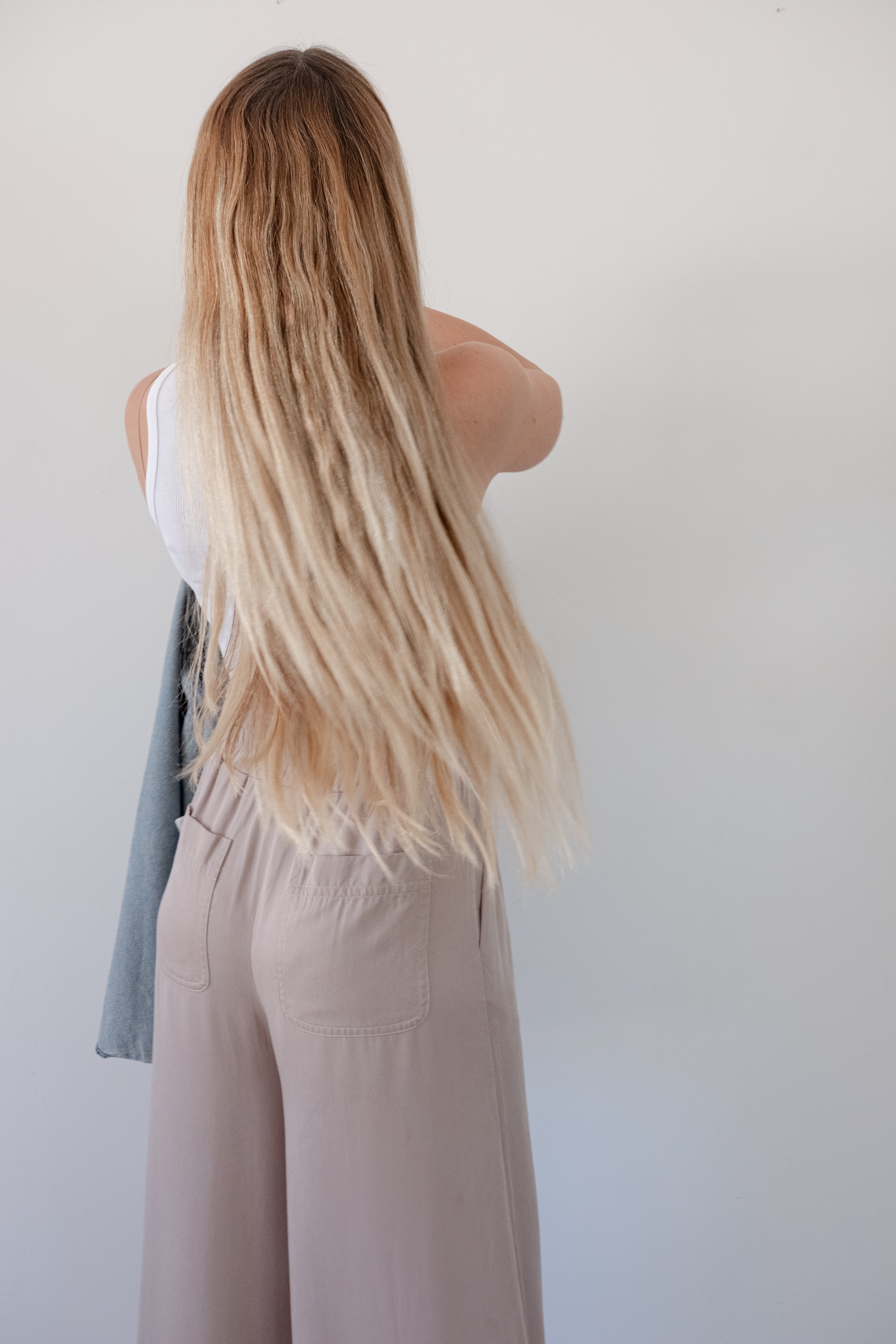 Madrid Wide Leg Tencel Trousers (Sand)